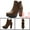 Brown, variant on Unique Bargains Women's Chunky High Heel Platform Zip Chelsea Boots Green 8.5