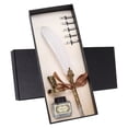 thumbnail image 1 of Feather Pen Set Craft Retro Carved Stainless Steel Writing Suit with Complete Accessories and Scientific Grip Design for Gothic and Italian Calligraphy Practice, 1 of 8