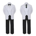 thumbnail image 2 of 5-7pc Formal Black & White Suit Set Black Bow Necktie Vest Boy Baby Sm-20 Teen, 2 of 3