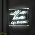 thumbnail image 7 of All We Have Is Now 14" X 10" Contemporary Glam Acrylic Box USB Operated LED Neon Light, White, 7 of 7