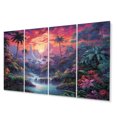 thumbnail image 2 of Designart "Dusk s Embrace in Pink and Green I" Landscapes Metal Wall Art Set, 2 of 5
