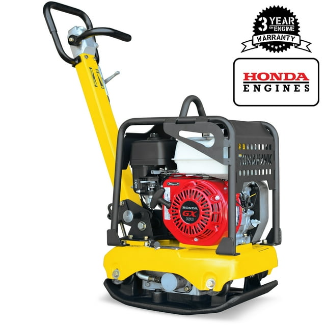Tomahawk Power 5.5 HP Honda Reverse Plate Compactor 19x14 Plate for Asphalt, Aggregate, Cohesive Soil Compaction