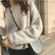 thumbnail image 2 of Suéter de punto Ailaile para mujer, jersey de lana holgado de manga larga, jersey exterior de cuello redondo redondo, tops básicos gruesos que combinan con todo para otoño e invierno, 2 of 5