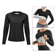 thumbnail image 2 of de sauna para mujer, moldeador de sudor, pérdida , manga larga Negro shamjiam traje de sauna, 2 of 4