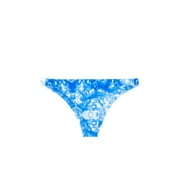 Miyako Minimal Bikini Bottom - Whitewater Fiji Blue Tie dye Print