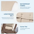 thumbnail image 4 of Adirondack Chair Cushion Thin Waterproof Anti-Slip with Straps, Weather-Resistant Indoor Outdoor Patio Seat Pad, Khaki,1PCS, 4 of 7