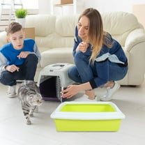 LOLIPPYY Semi Closed Cat Litter Box with Scoop Durable Plastic for Cats and Kittens