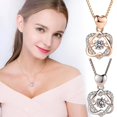 thumbnail image 2 of OUSITAID Coeur Collier Serti de Rose Pendentif Forme Clavicule de Mode Chaîne Femmes Collier, 2 of 4