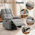 thumbnail image 4 of Korser Swivel Rocker Recliner Chair for Adults,360°Swivel Nursery Recliner with Side Pockets,Small Recliner Chair for Small Spaces for Living Room,Linen,Light Grey, 4 of 7