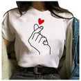 thumbnail image 2 of ALLLIST Crew Neck Womens Tops Summer Short Sleeve White Graphic T-Shirts Summer Blouses, 2 of 8
