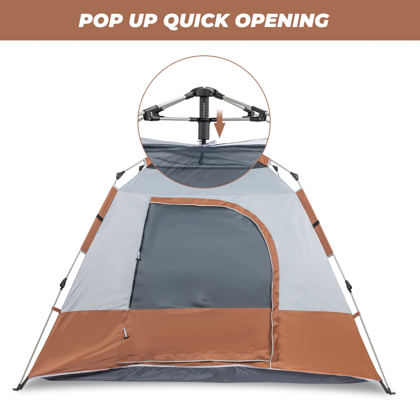 UWR-Nite Pop Up Camping Tent - 4 Person Instant Easy Set Up Family Tent with Removable Rain Fly, Waterproof Windproof Automatic Tent for Outdoor Camping Hiking Backpacking Traveling