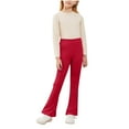 thumbnail image 3 of ZACPNCV Girls Flare Leggings Toddler Cotton Long Bottom Pants Red 14-15 Years, 3 of 7