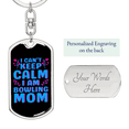 thumbnail image 2 of Bowling Mom  Stainless Steel or 18k Gold Premium Swivel Dog Tag Keychain, 2 of 17