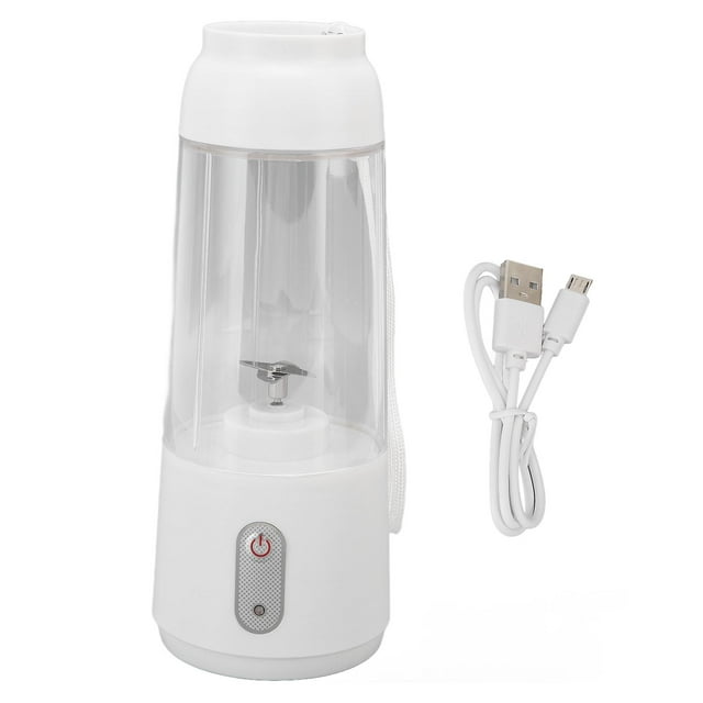 Extracteur de jus électrique 300 ml, batterie 1\xa0200 mAh, fonctionnement en un clic, chargement USB, portable, sécurité, pour bureau, blanc
