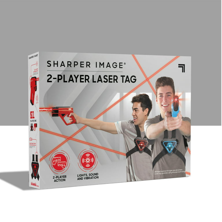 Sharper Image® Team Battle Laser Tag with Safe for Children and Adults,  Indoor & Outdoor Battle Games, Combine Multiple Sets for Multiplayer  Free-for-All, 8-pieces, Blue And Red, Age 8+ 