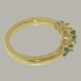 thumbnail image 4 of LBG British Made Solid 9k Yellow Gold Natural Emerald & Opal Womens band Ring - 33 size options - Size 12, 4 of 6