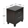 thumbnail image 3 of Home Square Mid Century Modern 2 Drawer Nightstand in Tobacco - Set of 2, 3 of 10