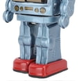 thumbnail image 3 of Metal Tin Robot Toy Retro Electric Rotating Figures Model Adult Collection Kids Gift Blue, 3 of 4