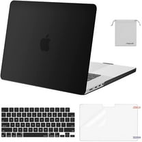 Mosiso New 4in1 Case for MacBook Pro 16 inch Case 2024-2021 M4 A3403 A3186 M3 A2991 M2 A2780 M1 A2485, Plastic Hard Shell&Keyboard Skin&Screen Protector&Storage Bag, Black