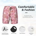 thumbnail image 5 of Balery Rose Flowers Mens Swim Trunks Swim Shorts for Men Quick Dry Inseam Beach Shorts with Compression Liner Pocket-Small, 5 of 9