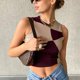 thumbnail image 4 of Top corto para mujer, sin mangas, elástico, sencillo, fresco, a la moda, camisetas sin mangas para uso diario de verano, 4 of 7