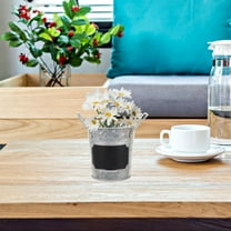 WHAMVOX  Indoor Galvanized Flower Bucket Floral Succulent Planters Black