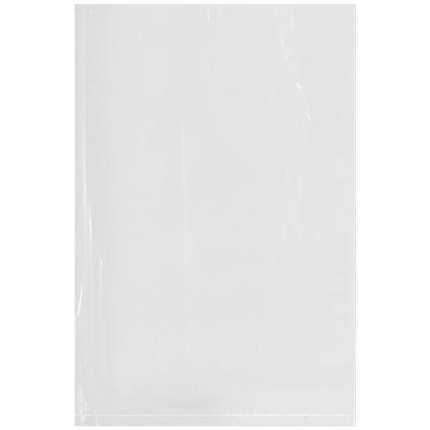 Plymor Flat Open Clear Plastic Poly Bags, 3 Mil, 6