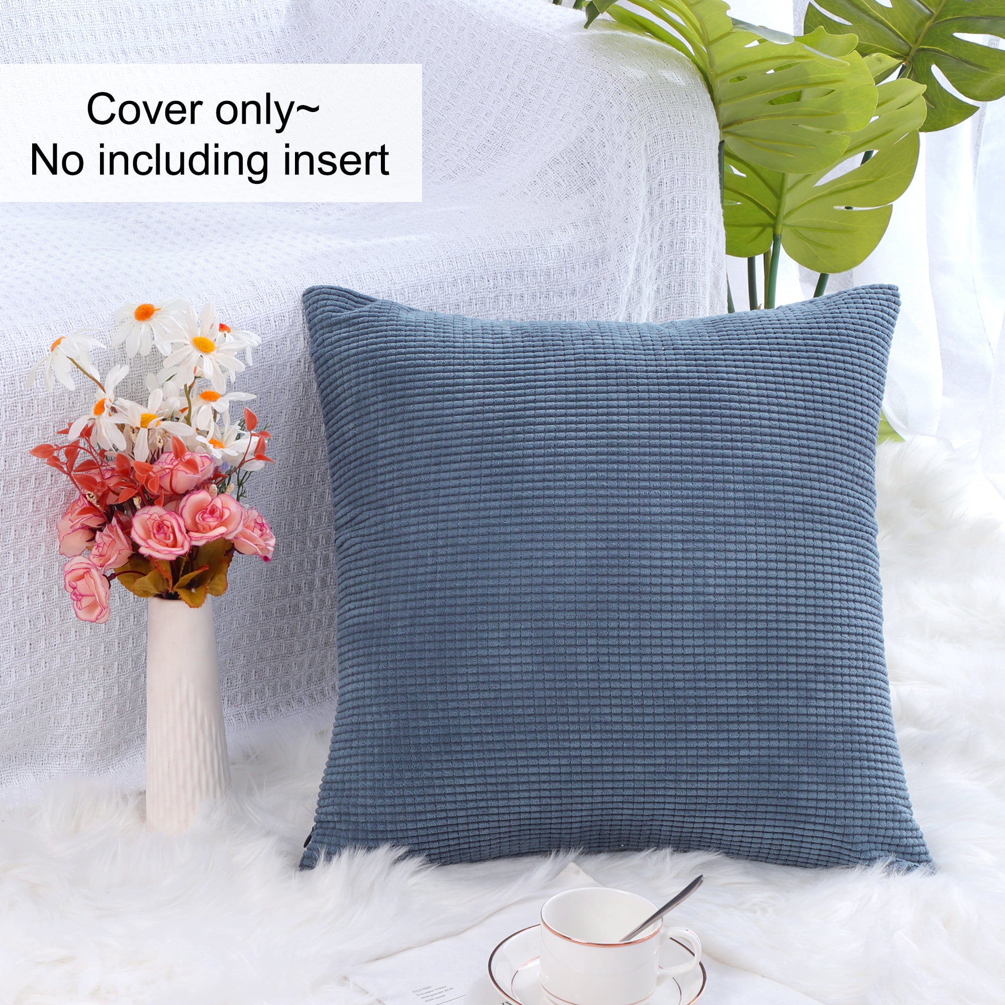 REGALWOVEN Velvet Square Decorative Throw Pillow Cover, 26"x26", Navy