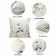 thumbnail image 6 of Blue Flowers Rustic Pillow Covers 16x16 Inch, Spring Vintage Botanical Floral Beige Linen Pillowcase with Invisible Zipper, Decorative Throw Pillow Covers Cushion Case for Couch Sofa Bed Living Room, 6 of 9