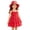 Red, variant on Girls Ribbed Knit Puff Long Sleeve Dress Pullover Crew Neck Casual Straight Knee Length Skirt Matching Color Crossbody Bag White 2-3 Years