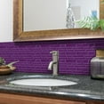 thumbnail image 3 of 12Sheets Self Adhesive Purple Marbling Tiles Stickers 4.72 x 9.68inch Waterproof Peel and Stick Backsplash Wall Decals Mosaic Brick DIY Decor, 3 of 8