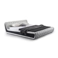 thumbnail image 4 of US Pride Furniture Dorian Contemporary Button Tufted Faux Leather Platform Bed, White/Black, California King, 4 of 4