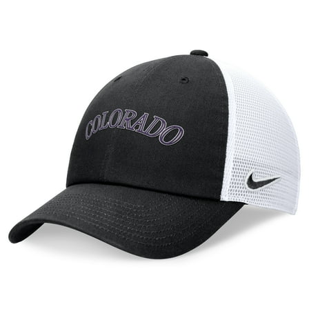 Men's Nike Black Colorado Rockies Wordmark Adjustable Trucker Hat