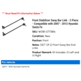 thumbnail image 2 of Front Stabilizer Sway Bar Link - 2 Piece - Compatible with 2007 - 2012 Hyundai Santa Fe 2008 2009 2010 2011, 2 of 2