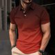 thumbnail image 2 of Camisetas de Manga Corta de los Hombres Casual Gradiente Solapa Botón Arriba Camiseta, Top Ligero para el Hogar, Uso Diario Y Cómodo, 2 of 5