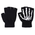thumbnail image 3 of Guantes de esqueleto unisex Guantes de esqueleto luminosos Guantes sin dedos Mitones de invierno tejidos, 3 of 6