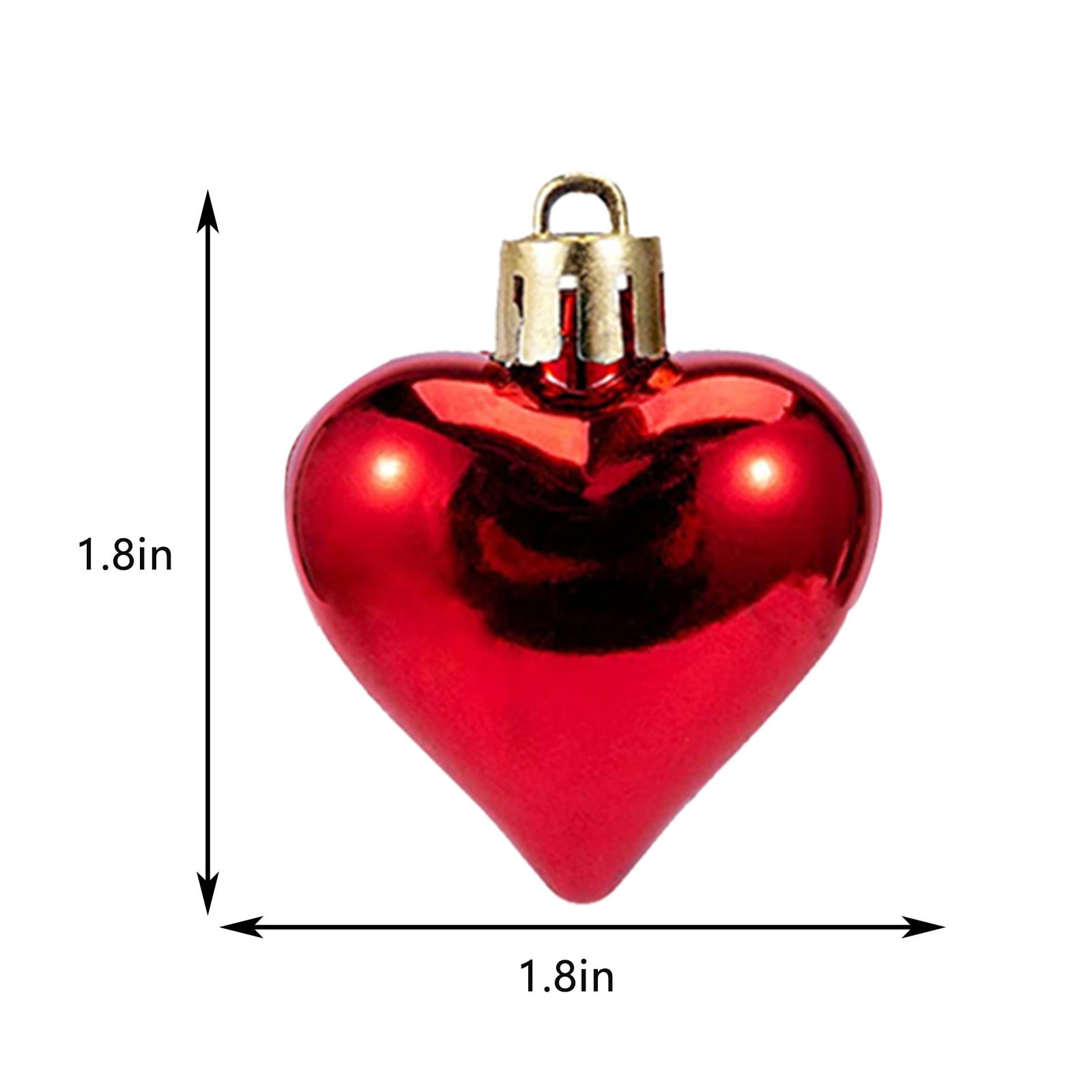 36 Pieces Heart Shaped Baubles Glitter Heart Shaped Ornaments for  Valentine's Day Holidays Decoration, 3 Colors