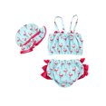thumbnail image 2 of Traje de baño para niña, traje de baño para bebé con sombrero, camisola con estampado de flamenco y lazo, Hipster con volantes Nituyy GL715-FT52028B4, 2 of 7