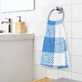 thumbnail image 5 of Textured Blue White Pattern Bath Towel 100% Cotton Soft Thick High Absorbency Hand Face Towel Single Pack 16x28in, 5 of 7