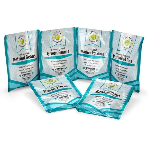 Food Storage Side Dish Samples - 24 Large Servings Assortment - Emergency Freeze Dried/Dehydrated Food - Disaster Preparedness Meal Kit