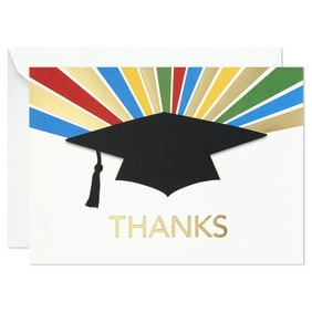 Hallmark Graduation Thank You Cards, Rainbow Graduation Cap (20 Thank You Notes with Envelopes)