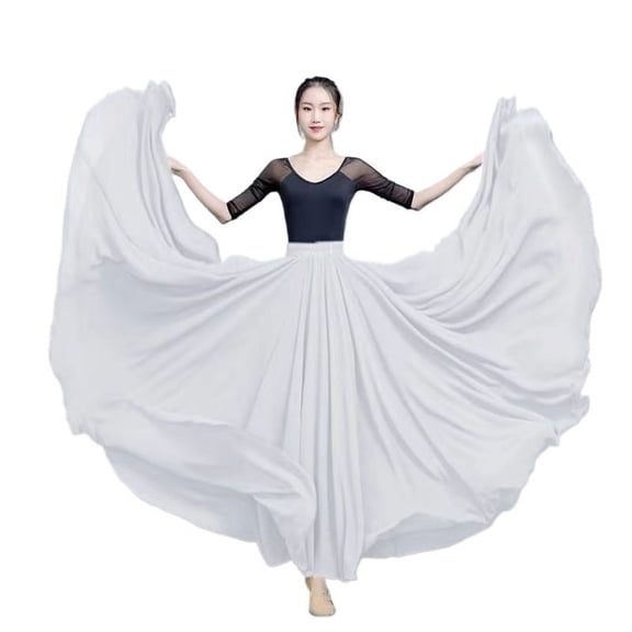 720 Degree Chiffon Skirt For Women Gauze Skirt Large Swing Ballet Stage Practice Long Skirts Dancer Wear