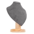 thumbnail image 4 of Necklace Display Holder, Jewelry Bust Stand Elegant Wood Stable Base Fine Crafted  For Home For Trade Show Gray, 4 of 8