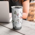thumbnail image 4 of 20oz Tumblers White Christmas Snowman Pattern Stainless Steel Vacuum Insulated Double Wall Travel Tumbler Cups Mug with Lid and Straw,Cleaning Brush for Cold & Hot Drinks, 4 of 7