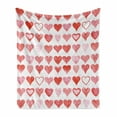 thumbnail image 1 of Valentines Day Soft Flannel Fleece Throw Blanket, Heart of Love and Romance Hand Drawn Style Romantic Art, Cozy Plush for Indoor and Outdoor Use, 70" x 90", Vermilion Pink White, by Ambesonne, 1 of 6