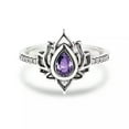thumbnail image 6 of QQTDFG 925 Silver Plated Women Lotus Flower Rings Pear Zircon Crystal Ring Jewelry-#3-9, 6 of 8