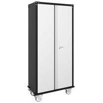 Arigeas 72" Tall Double Door Metal Storage Cabinet with Lockable Wheels & Adjustable Shelves for Tools, Office, Home, Garage