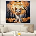 thumbnail image 2 of Mummy Yorkshire Terrier Happy Halloween with Pumpkins Bats Spooky Fun Tapestry Yorkie Dog Lover Gifts Wall Hanging Backdrop Home Decor - 00019, 2 of 5