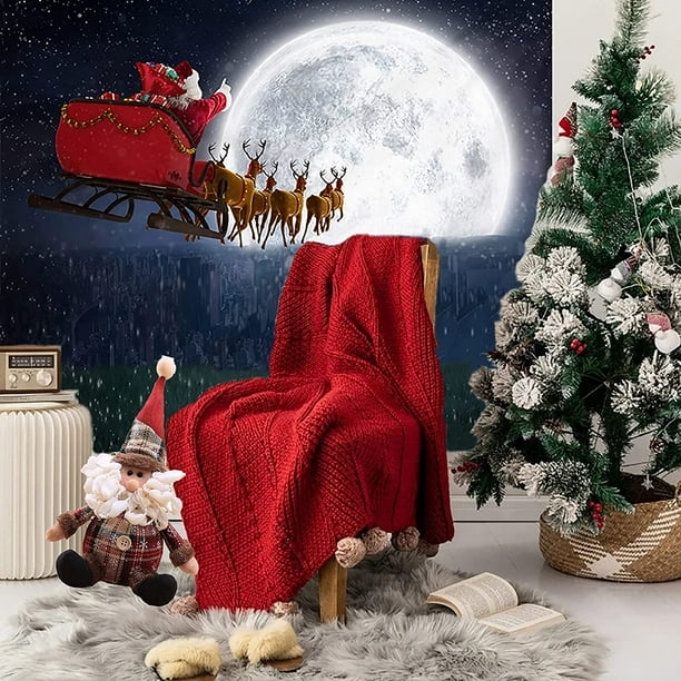 Christmas Tapestry Wall Hanging Santa claus and Elk Tapestry Aesthetic Tapestries Trippy Wall Hanging Decor for Bedroom Living room 60 X 50 inches