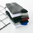 thumbnail image 5 of 10 pares de medias deportivas de algodón transpirables para hombre, calcetines de fibra de bambú para otoño e invierno, desodorante con absorción de sudor, calcetines de negocios, 5 of 5